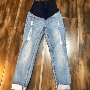 SONG Raw Hem Maternity Skinny Jeans Sz S